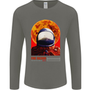 Fire Hazard Too Hot to Handle Astronaut Space Mens Long Sleeve T-Shirt Charcoal