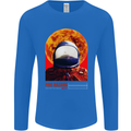 Fire Hazard Too Hot to Handle Astronaut Space Mens Long Sleeve T-Shirt Royal Blue