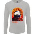 Fire Hazard Too Hot to Handle Astronaut Space Mens Long Sleeve T-Shirt Sports Grey