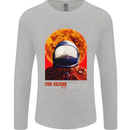 Fire Hazard Too Hot to Handle Astronaut Space Mens Long Sleeve T-Shirt Sports Grey