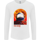 Fire Hazard Too Hot to Handle Astronaut Space Mens Long Sleeve T-Shirt White
