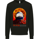 Fire Hazard Too Hot to Handle Astronaut Space Mens Sweatshirt Jumper Black
