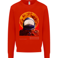 Fire Hazard Too Hot to Handle Astronaut Space Mens Sweatshirt Jumper Bright Red
