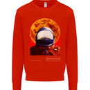 Fire Hazard Too Hot to Handle Astronaut Space Mens Sweatshirt Jumper Bright Red