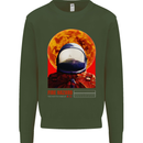 Fire Hazard Too Hot to Handle Astronaut Space Mens Sweatshirt Jumper Forest Green