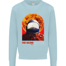 Fire Hazard Too Hot to Handle Astronaut Space Mens Sweatshirt Jumper Light Blue