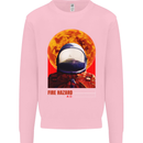 Fire Hazard Too Hot to Handle Astronaut Space Mens Sweatshirt Jumper Light Pink