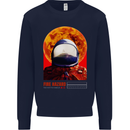 Fire Hazard Too Hot to Handle Astronaut Space Mens Sweatshirt Jumper Navy Blue