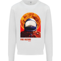 Fire Hazard Too Hot to Handle Astronaut Space Mens Sweatshirt Jumper White