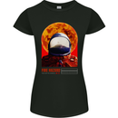Fire Hazard Too Hot to Handle Astronaut Space Womens Petite Cut T-Shirt Black