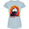 Fire Hazard Too Hot to Handle Astronaut Space Womens Petite Cut T-Shirt Light Blue