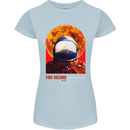Fire Hazard Too Hot to Handle Astronaut Space Womens Petite Cut T-Shirt Light Blue