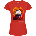 Fire Hazard Too Hot to Handle Astronaut Space Womens Petite Cut T-Shirt Red