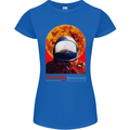 Fire Hazard Too Hot to Handle Astronaut Space Womens Petite Cut T-Shirt Royal Blue