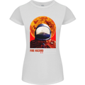 Fire Hazard Too Hot to Handle Astronaut Space Womens Petite Cut T-Shirt White