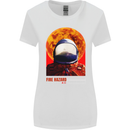 Fire Hazard Too Hot to Handle Astronaut Space Womens Wider Cut T-Shirt White