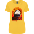 Fire Hazard Too Hot to Handle Astronaut Space Womens Wider Cut T-Shirt Yellow