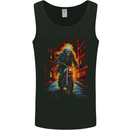Fire Skull Rider Cafe Racer Motorcycle Biker Mens Vest Tank Top Black
