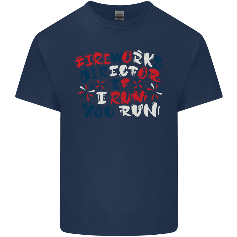 Fireworks Director Funny Bonfire Night July 4th Kids T-Shirt Childrens Navy Blue