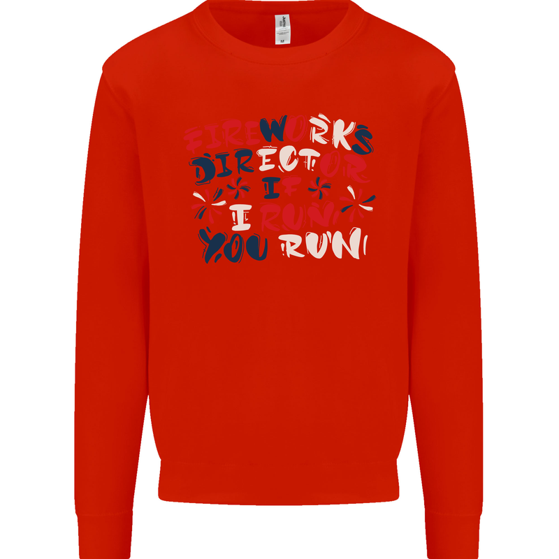Fireworks Director Funny Bonfire Night July 4th Mens Sweatshirt Jumper Bright Red