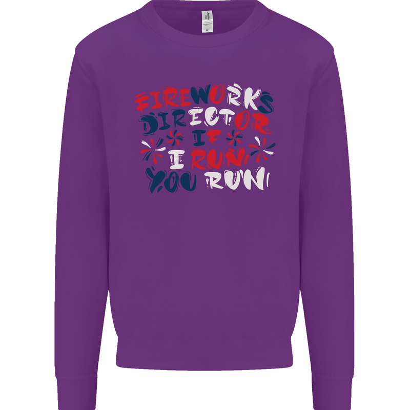 Fireworks Director Funny Bonfire Night July 4th Mens Sweatshirt Jumper Purple