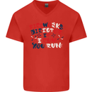 Fireworks Director Funny Bonfire Night July 4th Mens V-Neck Cotton T-Shirt Red