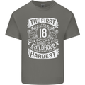 First 18 Years of Childhood Funny 18th Birthday Mens Cotton T-Shirt Tee Top Charcoal