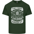 First 18 Years of Childhood Funny 18th Birthday Mens Cotton T-Shirt Tee Top Forest Green