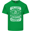 First 21 Years of Childhood Funny 21st Birthday Mens Cotton T-Shirt Tee Top Irish Green