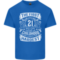 First 21 Years of Childhood Funny 21st Birthday Mens Cotton T-Shirt Tee Top Royal Blue