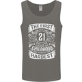 First 21 Years of Childhood Funny 21st Birthday Mens Vest Tank Top Charcoal
