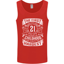 First 21 Years of Childhood Funny 21st Birthday Mens Vest Tank Top Red