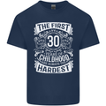First 30 Years of Childhood Funny 30th Birthday Mens Cotton T-Shirt Tee Top Navy Blue