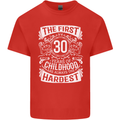 First 30 Years of Childhood Funny 30th Birthday Mens Cotton T-Shirt Tee Top Red