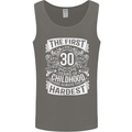 First 30 Years of Childhood Funny 30th Birthday Mens Vest Tank Top Charcoal