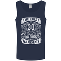 First 30 Years of Childhood Funny 30th Birthday Mens Vest Tank Top Navy Blue