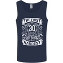 First 30 Years of Childhood Funny 30th Birthday Mens Vest Tank Top Navy Blue