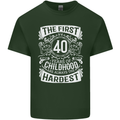 First 40 Years of Childhood Funny 40th Birthday Mens Cotton T-Shirt Tee Top Forest Green
