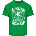 First 40 Years of Childhood Funny 40th Birthday Mens Cotton T-Shirt Tee Top Irish Green