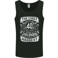 First 40 Years of Childhood Funny 40th Birthday Mens Vest Tank Top Black