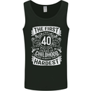 First 40 Years of Childhood Funny 40th Birthday Mens Vest Tank Top Black