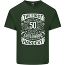 First 50 Years of Childhood Funny 50th Birthday Mens Cotton T-Shirt Tee Top Forest Green