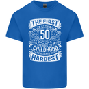 First 50 Years of Childhood Funny 50th Birthday Mens Cotton T-Shirt Tee Top Royal Blue