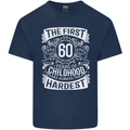 First 60 Years of Childhood Funny 60th Birthday Mens Cotton T-Shirt Tee Top Navy Blue