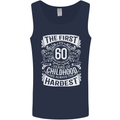 First 60 Years of Childhood Funny 60th Birthday Mens Vest Tank Top Navy Blue