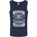 First 60 Years of Childhood Funny 60th Birthday Mens Vest Tank Top Navy Blue