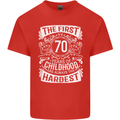 First 70 Years of Childhood Funny 70th Birthday Mens Cotton T-Shirt Tee Top Red