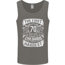 First 70 Years of Childhood Funny 70th Birthday Mens Vest Tank Top Charcoal