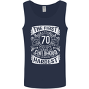 First 70 Years of Childhood Funny 70th Birthday Mens Vest Tank Top Navy Blue