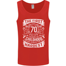 First 70 Years of Childhood Funny 70th Birthday Mens Vest Tank Top Red